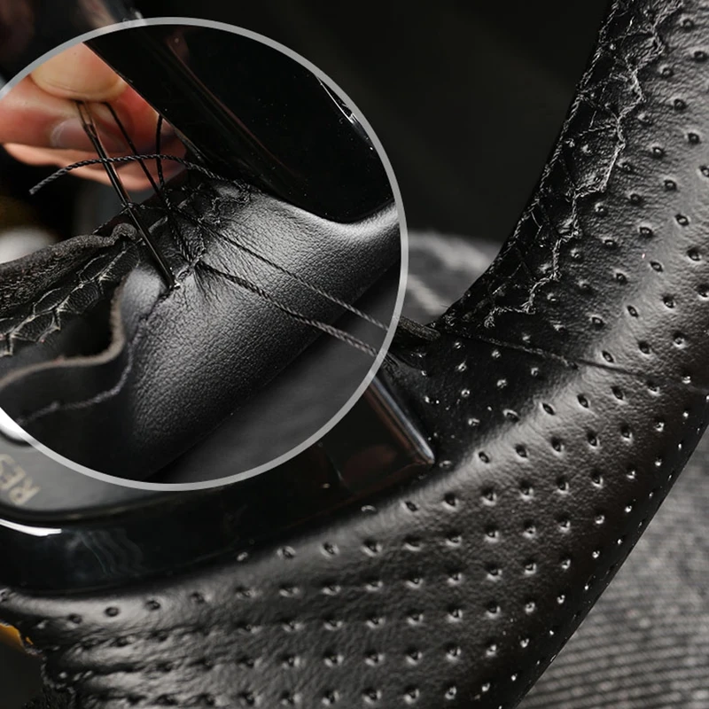 Car Steering Wheel Cover Braid Artificial Leather for Ford Focus 3 2012 C-MAX 2011 KUGA Escape 2013-Car Accessories