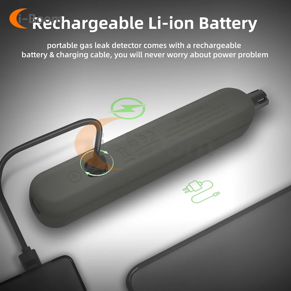 가스 누출 감지기, 가연성 천연 CO2 가연성 알코올 LPG 메탄 분석기, 충전식 부저 알람, 누출 소스 찾기