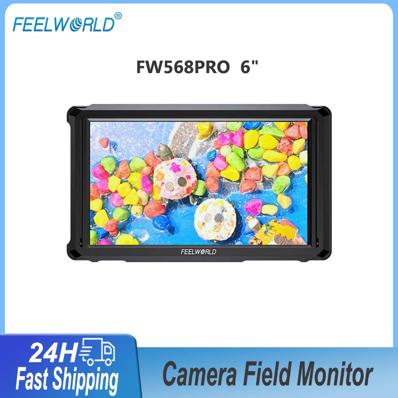 FEELWORLD FW568PRO 6" IPS FHD Screen Camera Field Monitor 3D LUT 1920x1080P 1200nit 4K HDMI-compatible Input DSLR Video Peaking