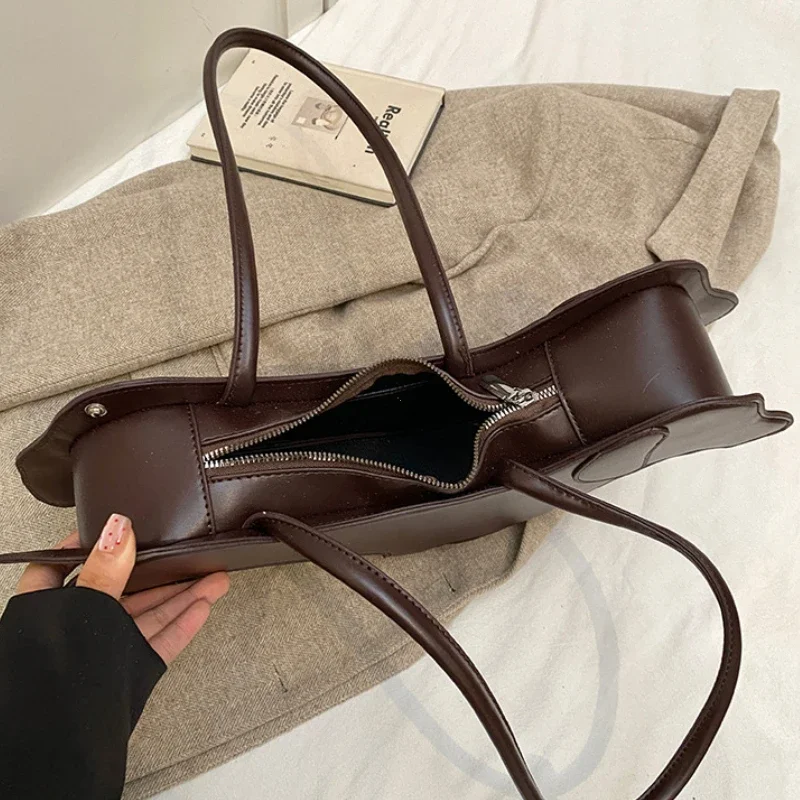 INS Three-dimensional Dachshund Shoulder Bag PU Leather Retro Handbag Korean Design Underarm Bag Purse and Handbag Designer Bag