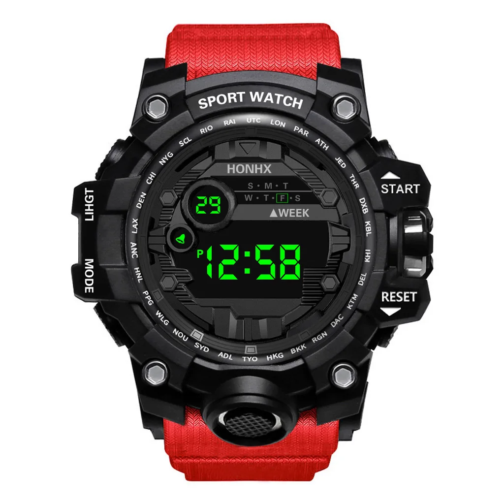 Y12 Men's Watches Big Dial LED Digital Watch Multifunction Men Sports Watch Alarm Clock Stopwatch Fitness Electronic Wristwatch view 3