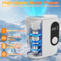 Ventilateur turbo puissant, sèche-cheveux d'été, ventilateur portable multifonctionnel pour la maison, le bureau et l'extérieur, circulateur d'air sans fil rechargeable 2