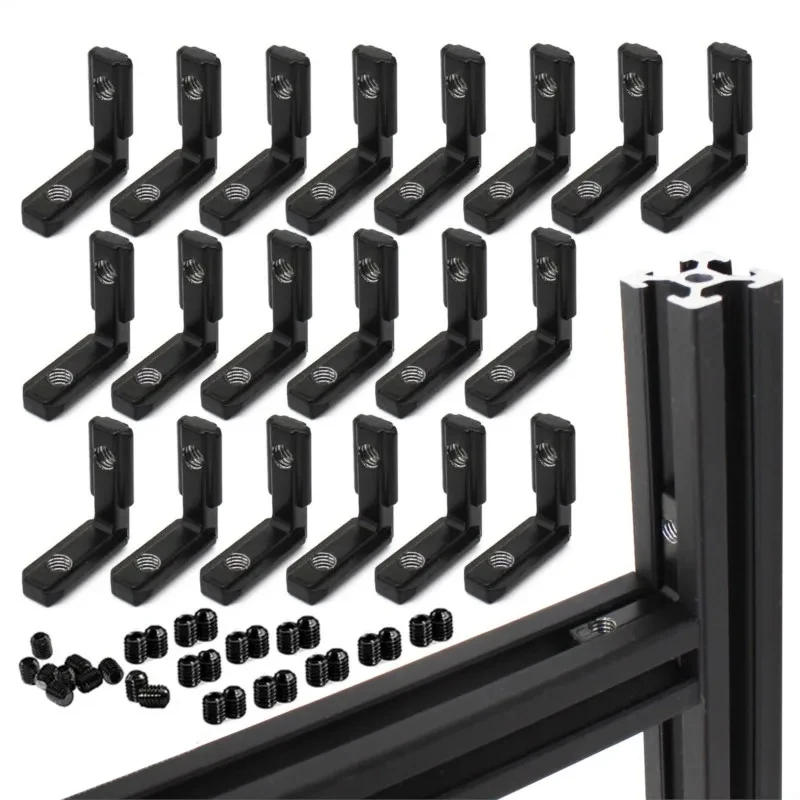 20Pcs L Type Internal Corner Connector Bracket Screws For 20x20 Series Aluminum Extrusion Slot