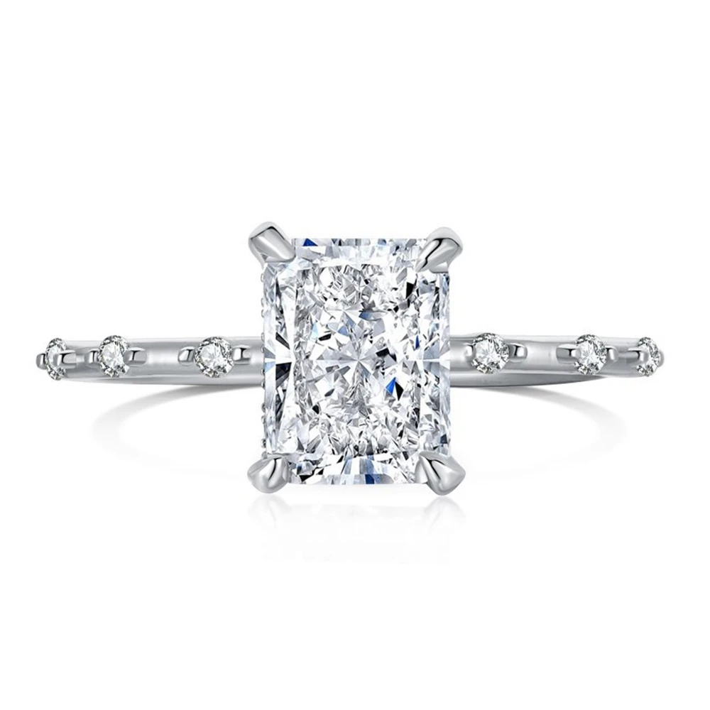 Wong Rain Solid 925 Sterling Silver Crushed Ice Cut White Sapphire