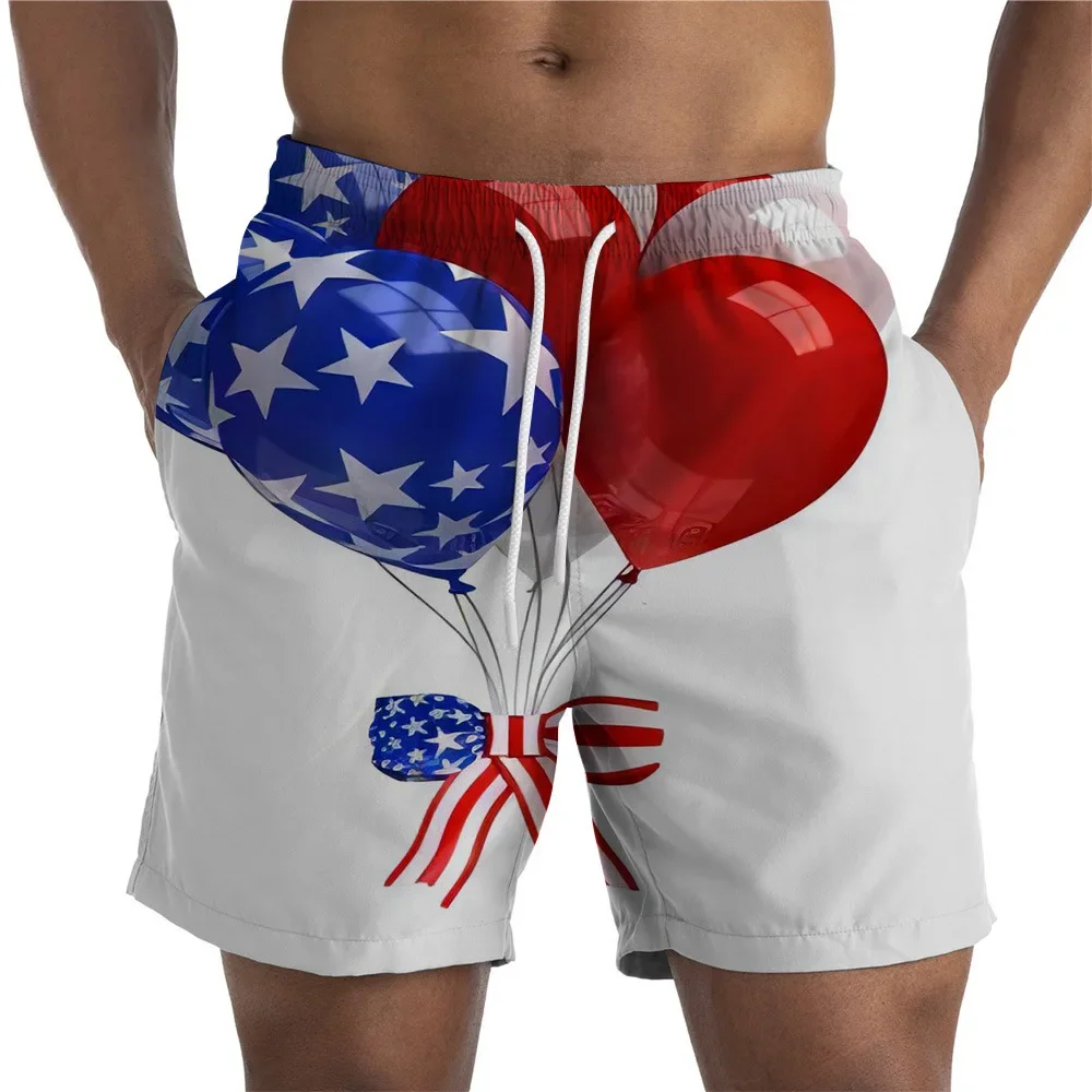 Men's Swimwear Shorts American Flag 3D printed Surfing Board Short Kids Beach Shorts Men Trunks Masculina Swimsuit Sports Briefs 5