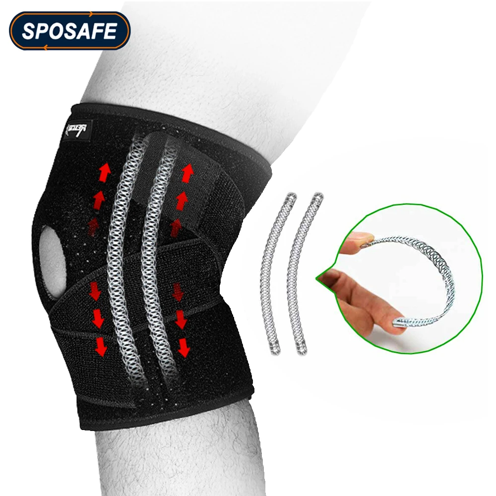 apoyo de cuatro muelles para aliviar el dolor de artritis por desgarro, PCL, ACL, LCL, MCL, Tendinitis, deportes para correr, 1 unidad|Coderas y rodilleras| - AliExpress