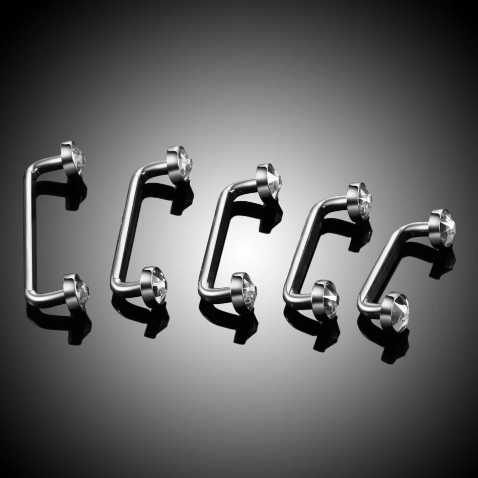 1PC G23 titanium surface body jewelry micro dermal piercings CZ crystal