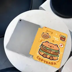 Capybara Cosplay Hamburger Design Smart Stand Case Cover for Redmi Pad SE 11 (PD6394)