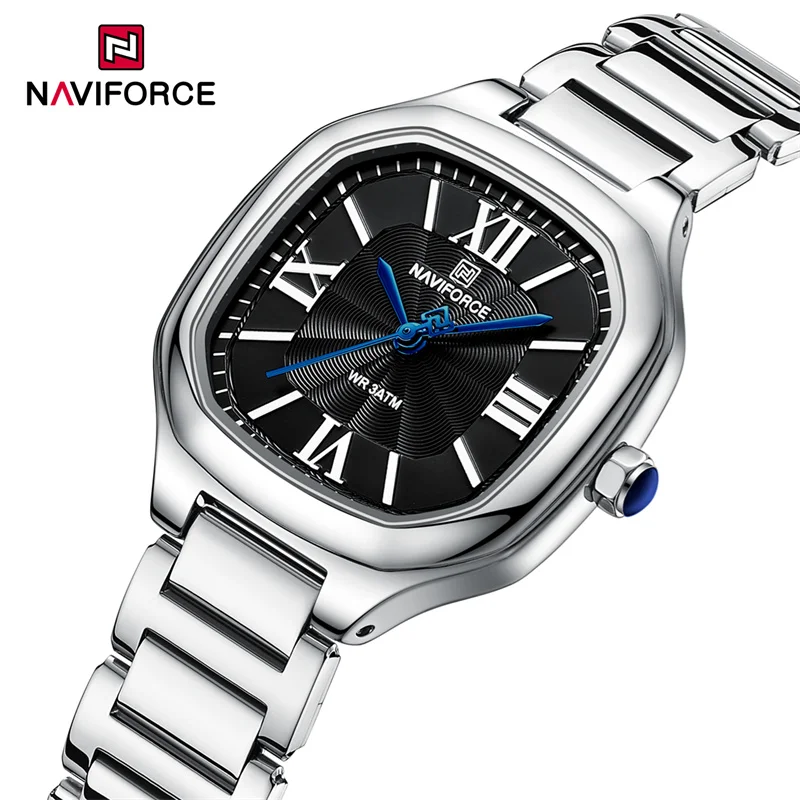 

NAVIFORCE Original New Women's Fashion Watch Stainless Steel Wristwatch Simple Waterproof Ladies Quartz Clock Relogio Feminino