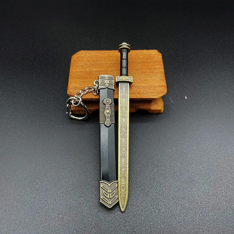 12cm Vintage Ancient Chinese Sword Metal Mini Replica Unsharpened Handmade Craft Home Decor Weapon Collectible Gift for Men 1