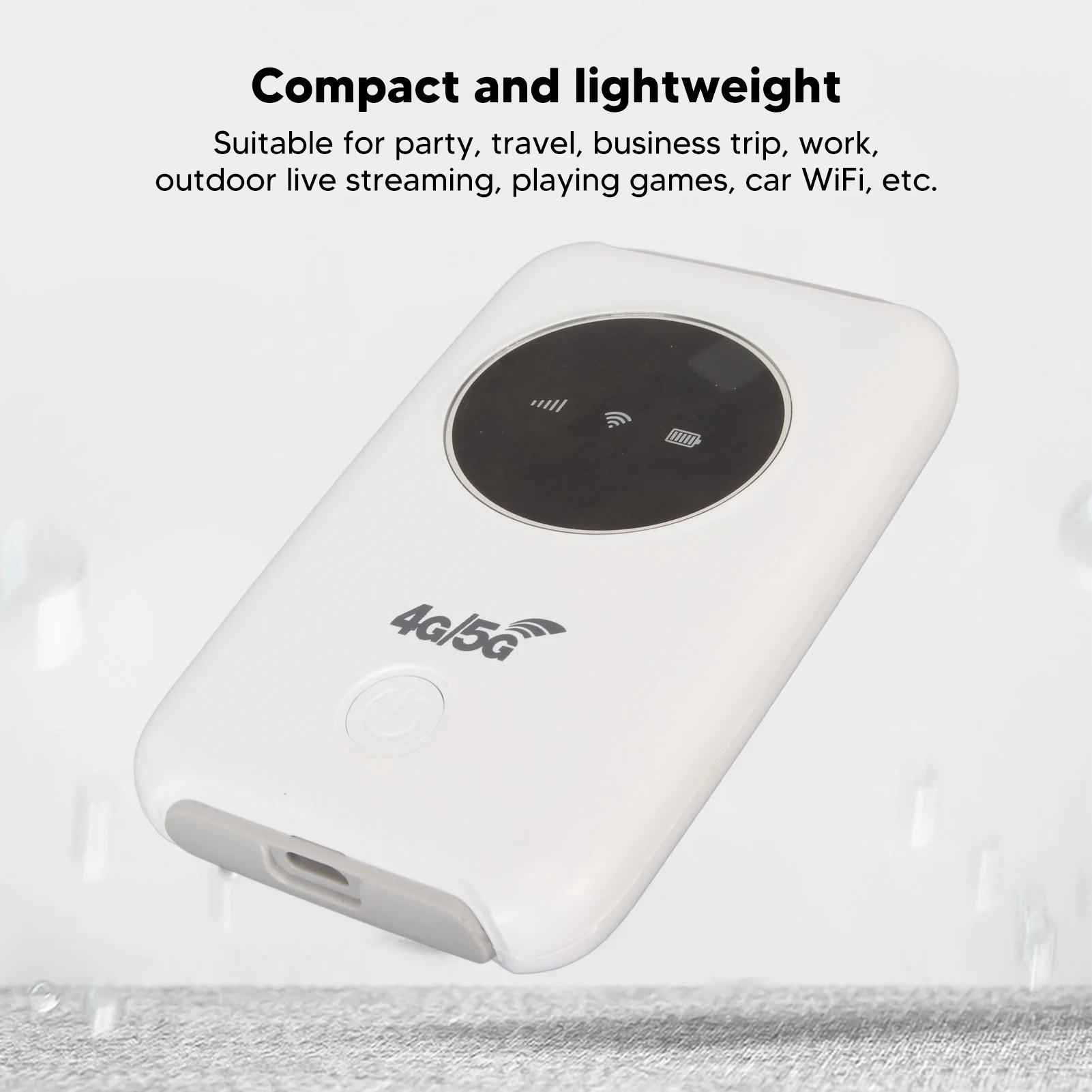 4G LTE 휴대용 WiFi 경량 SIM 카드 슬롯 언락된 5G WiFi 휴대용 WiFi 라우터 여행 및 업무용 내장형 3200MAh 배터리