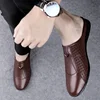 Fashion Mens Half Loafers Genuine Leather Baotou Leather Sandals Hollow Out Breathable Mules Man Outdoor Lightweight Half Shoes 2