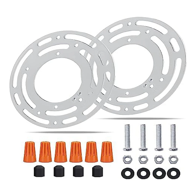 

4 Inches Junction Box Adapter With Ground Screw And Acorncap Nuts For Mount Wall Light, Chandelier