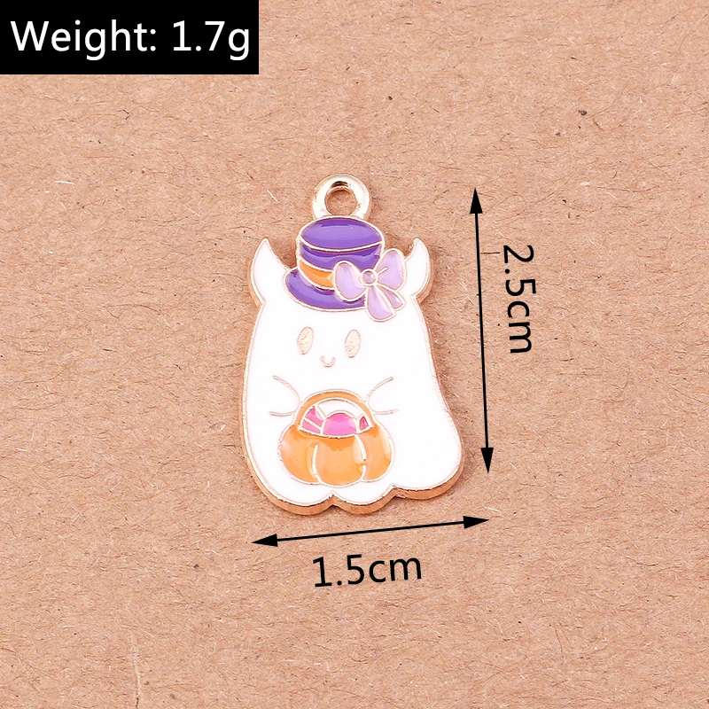 10 stücke niedlichen Emaille Schloss Charms Halloween Anhänger für Schmuck Herstellung Halskette Ohrringe DIY Halloween Geschenke Zubehör – Detail 13
