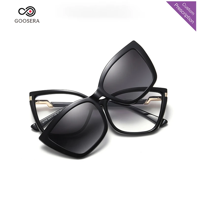 Women Prescription Reading Glasses Optic Lenses Myopia Eyewear High-quality Detachable Magnetic Clips Sunglasses Uv400 Female - 2