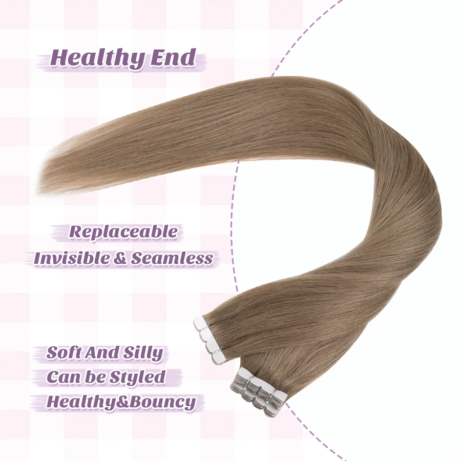 Neitsi Ombre Mini Tape In Human Hair Extensions Straight Adhesive Skin Weft 100% Natural Real Mega Hair 12 2