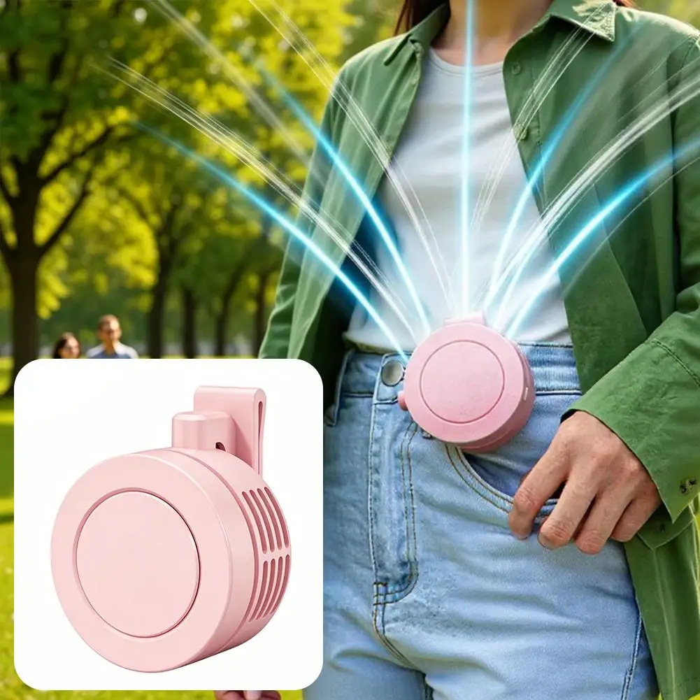 Rechargeable Mini Waist Fan | Portable Bladeless Handheld Desktop Fan with Waist Clip for Outdoor Use 3