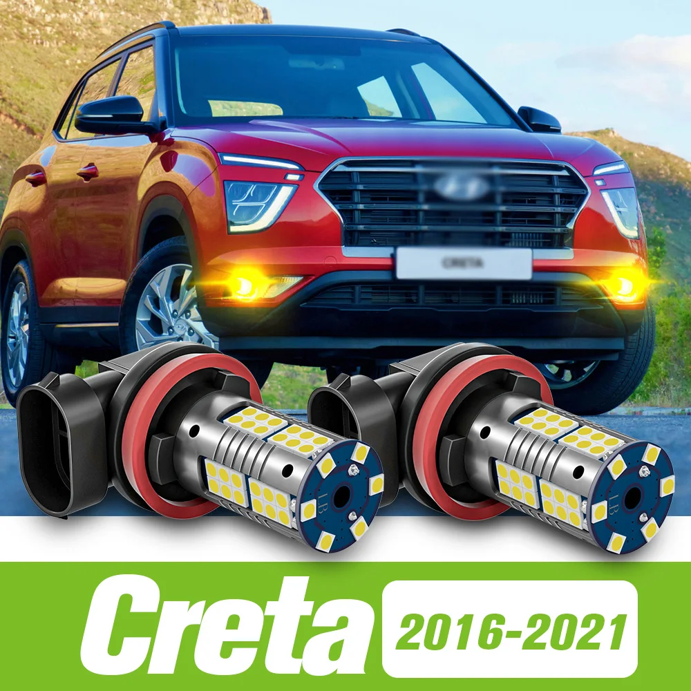 

2pcs For Hyundai Creta 2016-2021 LED Fog Light 2017 2018 2019 2020 Accessories