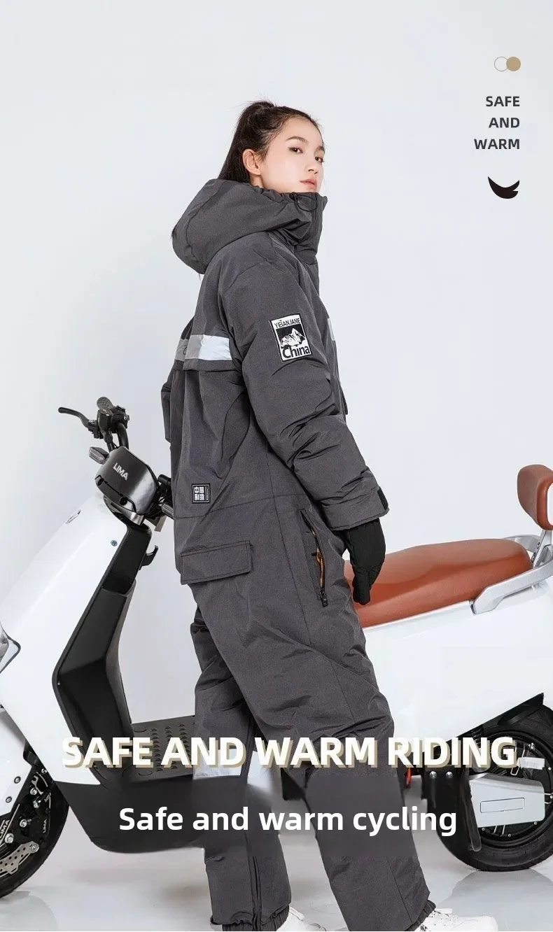 유용한 일체형 방한복 저온 작업복 동결 방지 및 방수 전기차용 두꺼운 방풍복