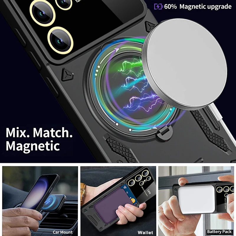 Coque téléphone magnétique avec support bague pour samsung_voghion.com
