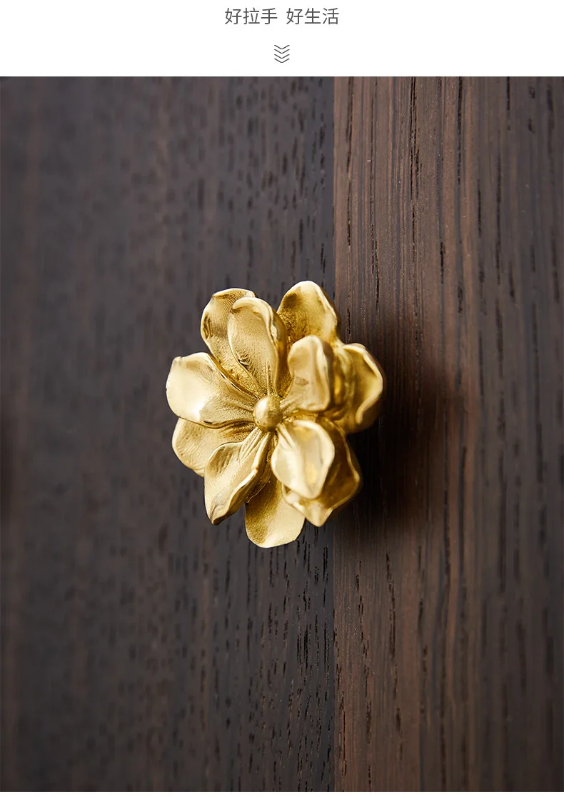 Solid Brass Flower Botões e alças para