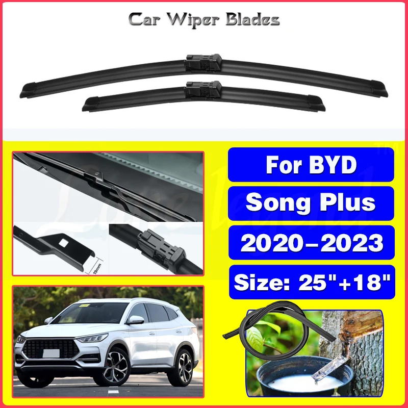 

Car Front Wiper Blades For BYD Song Plus 2020 2021 2022 2023 DM-i DM DMI Windshield Windscreen Brushes Accessories 25"+18"