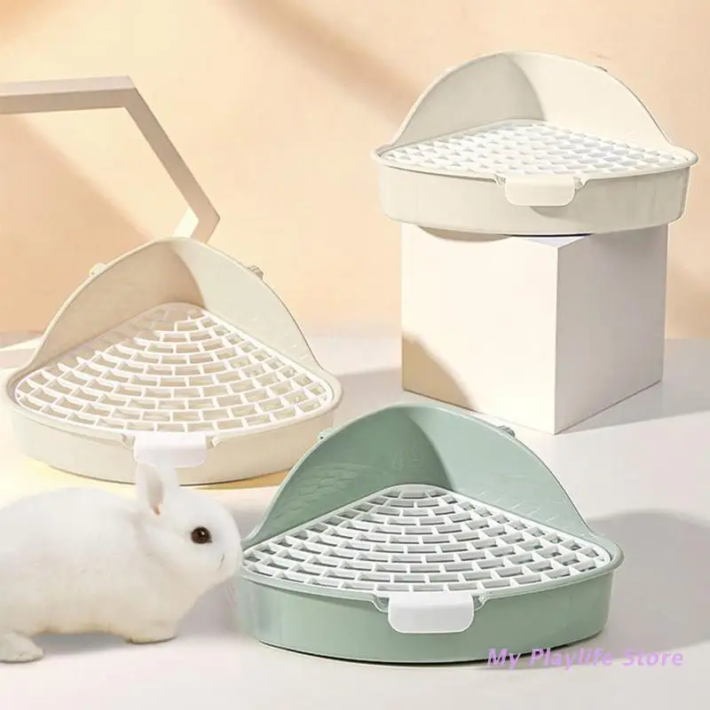 Bunny Litter Box Small Pet Toilet Triangle Potty Trainer Corner Litter