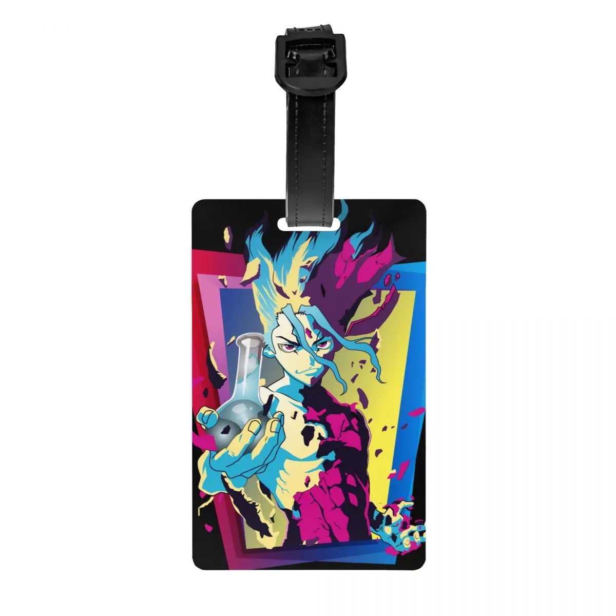

Dr Stone Luggage Tag for Suitcases Fashion Senku Ishigami Japanese Manga Baggage Tags Privacy Cover ID Label
