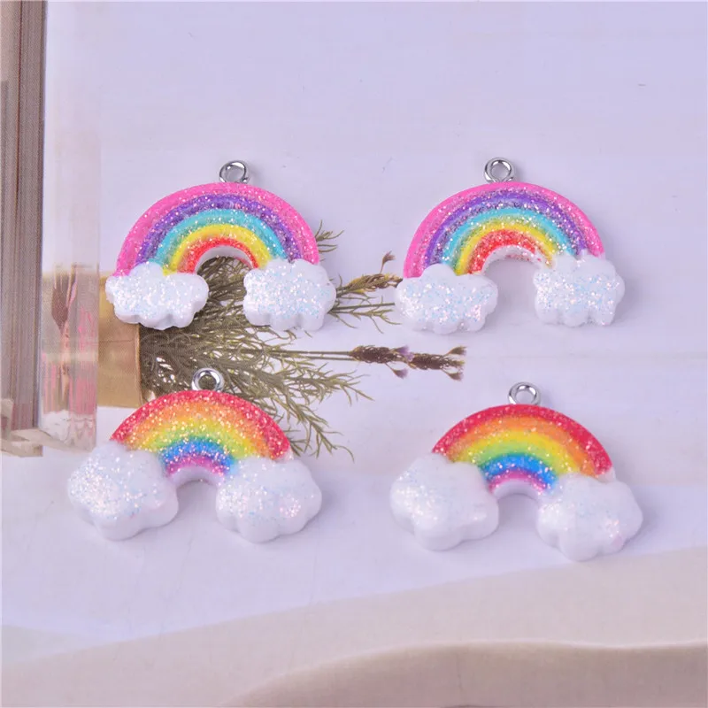 

Mix 10pcs/pack Color Rainbow Cloud Resin Charms for DIY Jewelry Earring Making