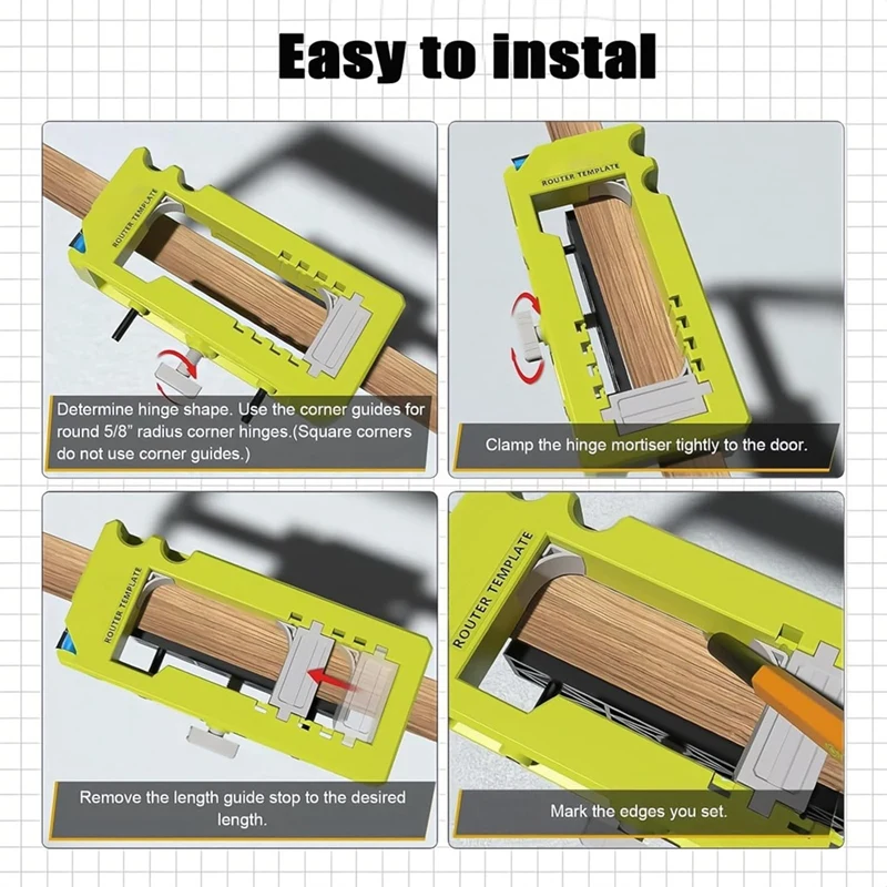 Door Hinge Router Template For3" To5" Length And1/4" Or7/8" Thickness Fordoors Only