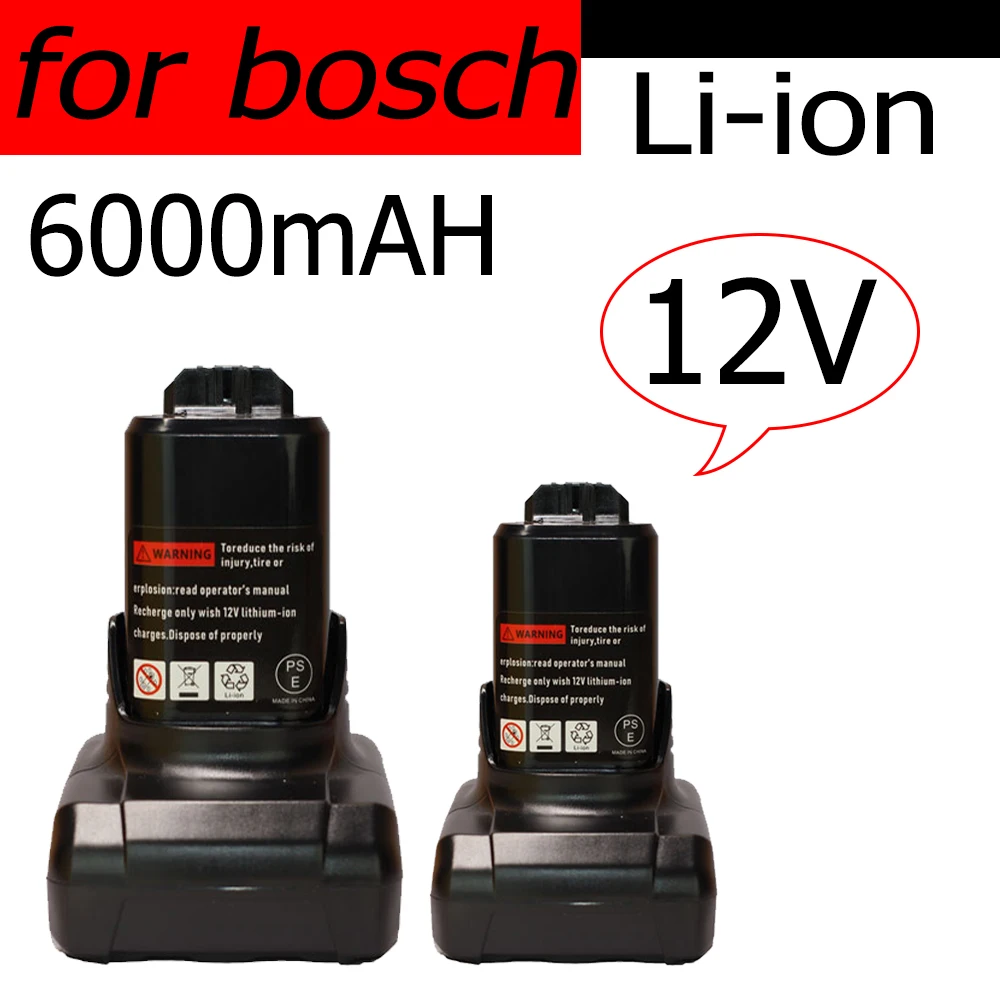 Batteria Al Litio 12V 6000Mah Per Bosch Bat420 Bat411 Bat412 Bat413 Bat4 Cordless Power Tools Sostituzione Della Batteria
