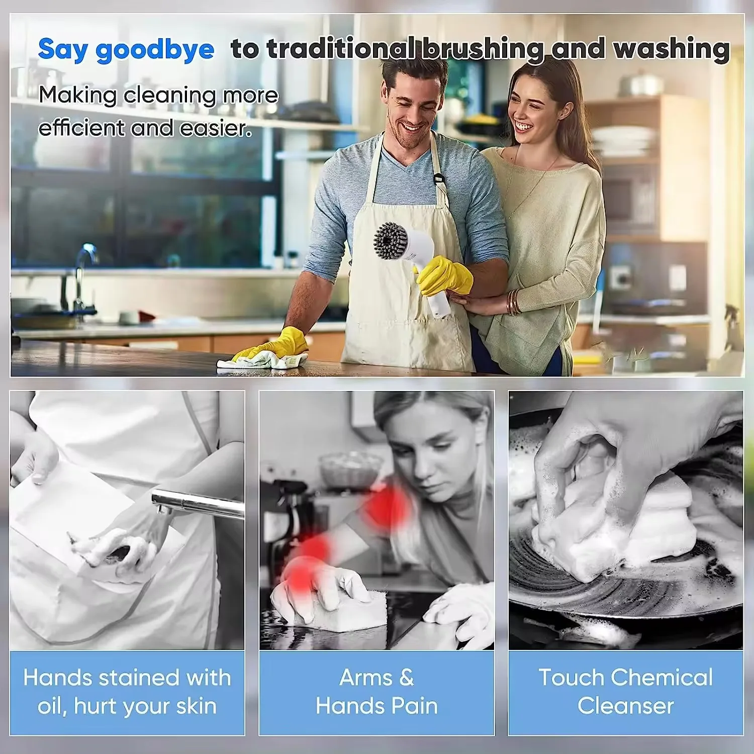 فرشاة تنظيف دوارة كهربائية بمنفذ USB، مع 5 فرشاة،...