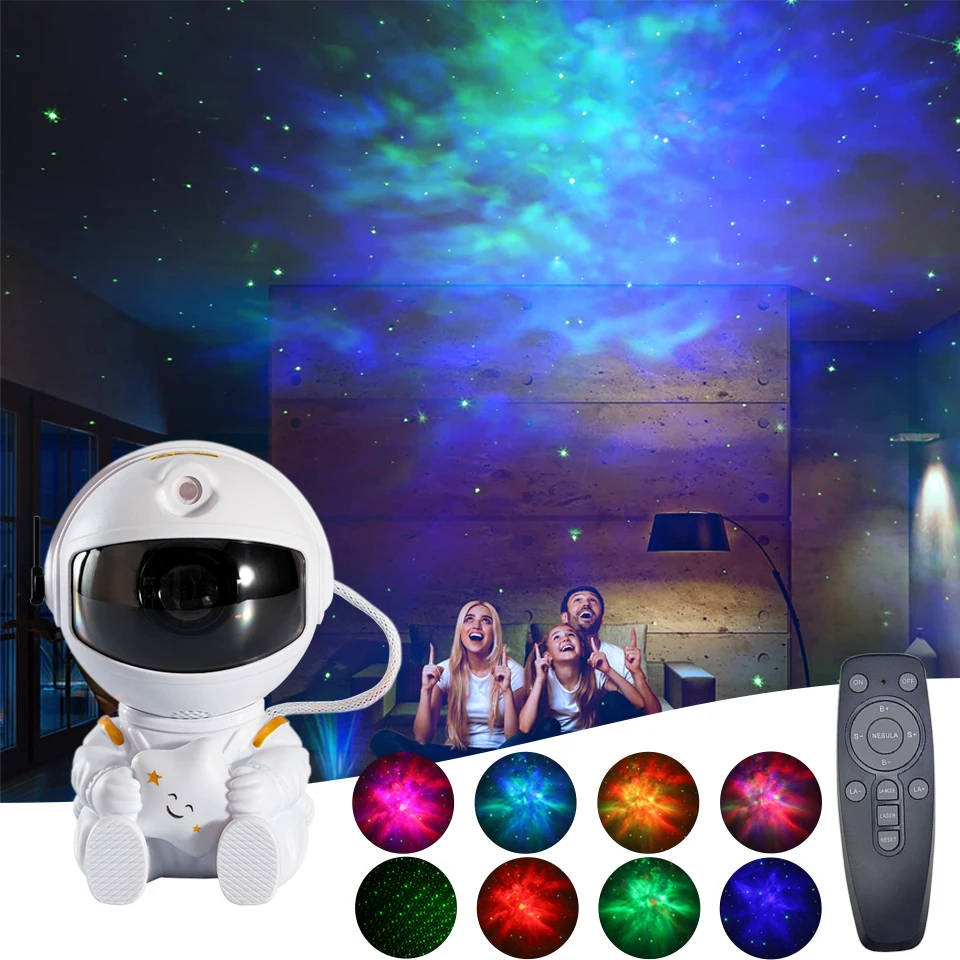  mono living Lámpara de proyector espacial de astronauta para  niños, luces LED para dormitorio, cielo estrellado, luz nocturna, galaxia  brillante y cielo estrellado ajustable en 360°, regalo de : Herramientas y