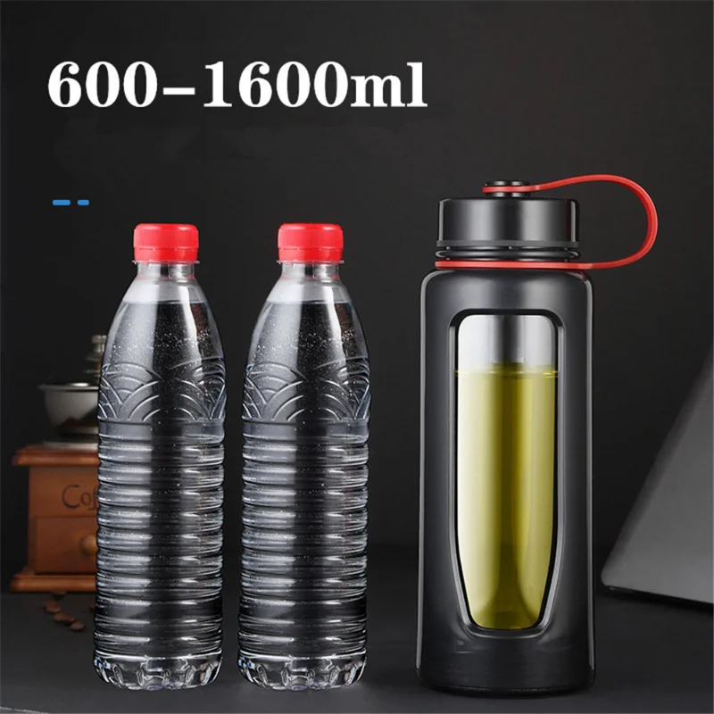 Custodia Termica Per Bottiglia 1000 Ml In Neoprene Con Cinghia - Isolante E Protettiva - Nero - 4