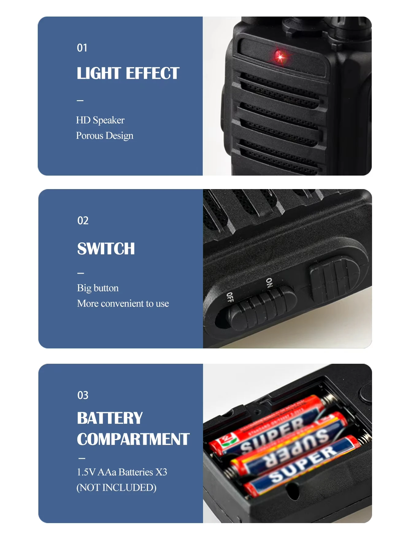 Walkie Talkie Toy Interphone Dialogue Wireless Pager Indoor and Outdoor Communication Game 2pcs/set Not Include Battery - 6