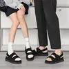 2024 Men Cowhide Non-Stuffy Feet Fashion Sandals Summer New Couple Thick Bottom Increased Super Soft Outdoor Slippers Women 4