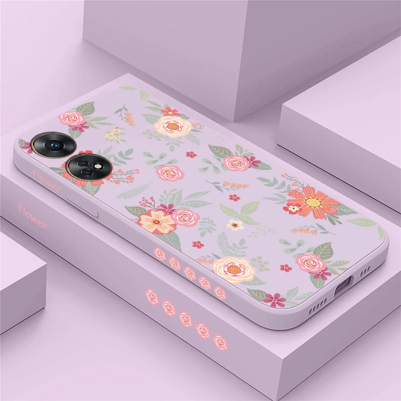 Vintage Showy Flowers Pattern Silicone Soft Shockproof Phone Case - Bumper Back Cover