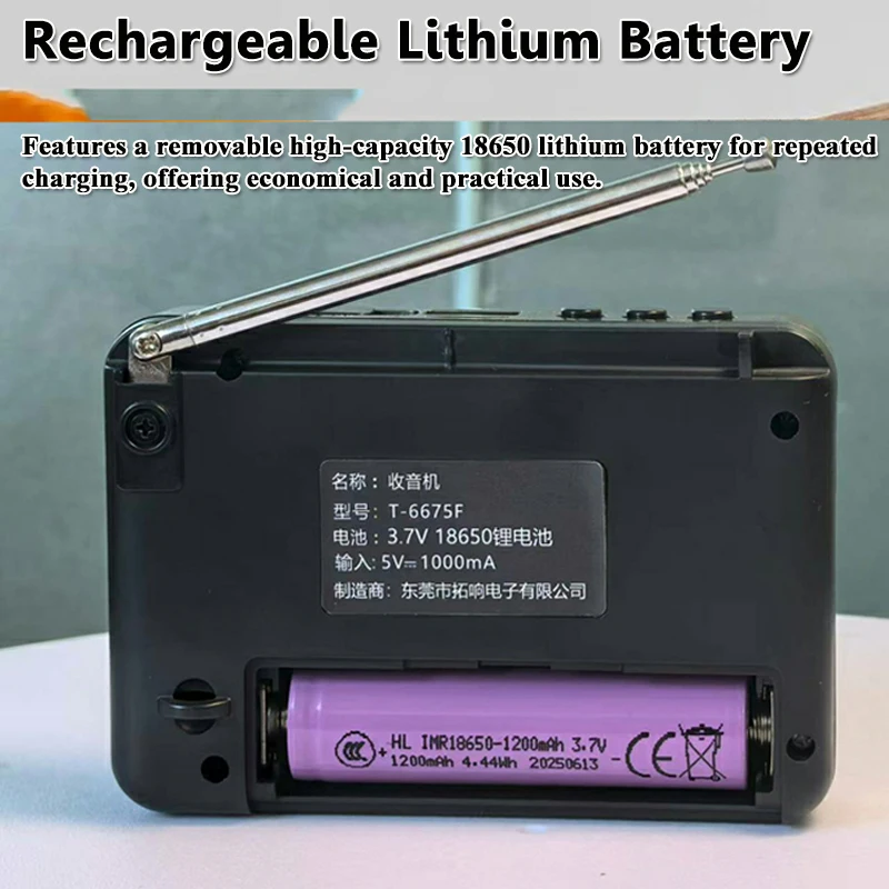 Mini FM AM SW Radio Portable DSP Radios Receiver Built-in Loudspeaker TF  Card U Disk Headset Play Rechargeable Full Band Radio