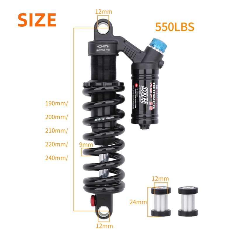 DNM RCP2S 165-240mm Mountain Bike Rear Shock Absorber 550LBS