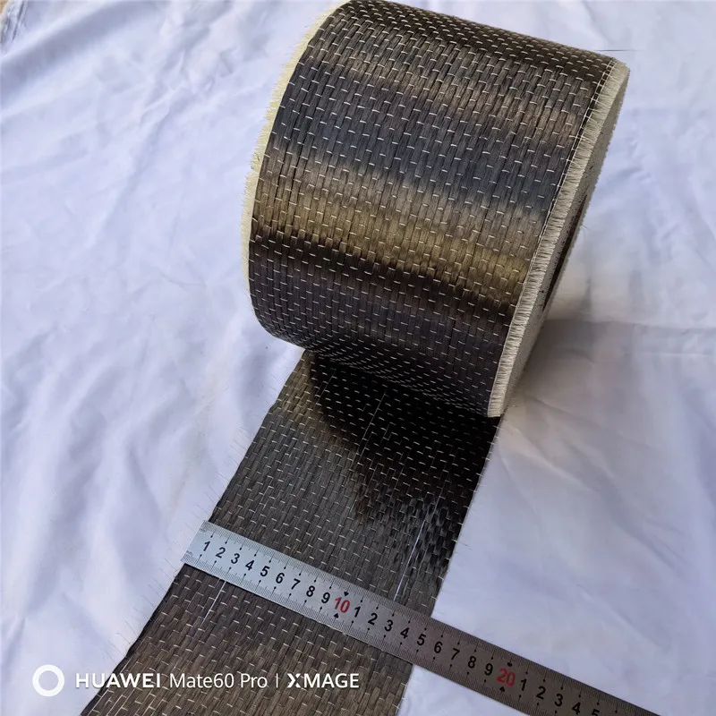 12k 200gsm 6'/15cm Breite UD Unidirektionales Gewebe Echtes Kohlefasergewebe Hochfestes Reparaturmaterial mit Hoher Zugfestigkeit