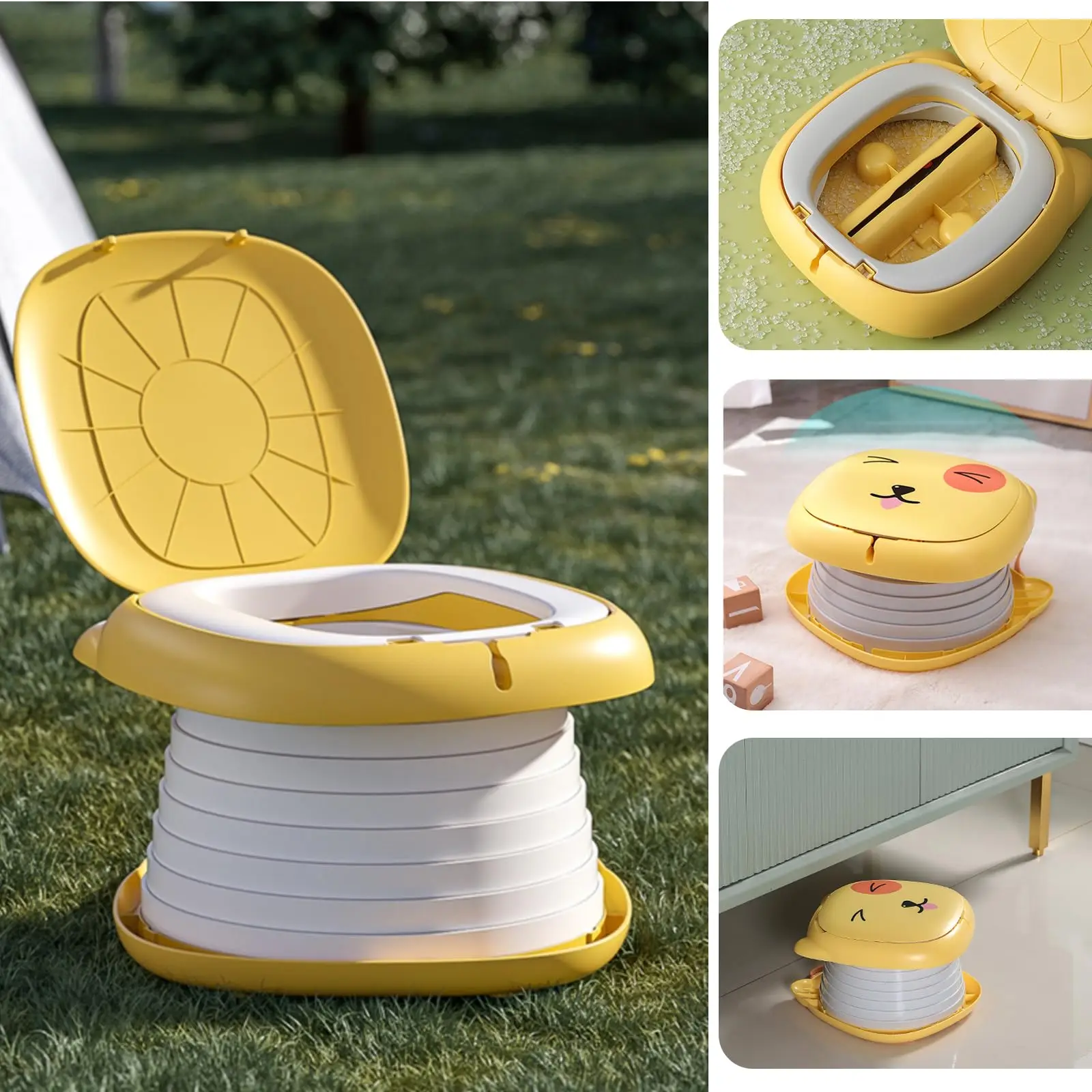 Toddler Travel Potty Portable Foldable Outdoor Indoor Training Toilet for Baby Boy Girl Kid Emergency Potty Seat with Waste Bag 2