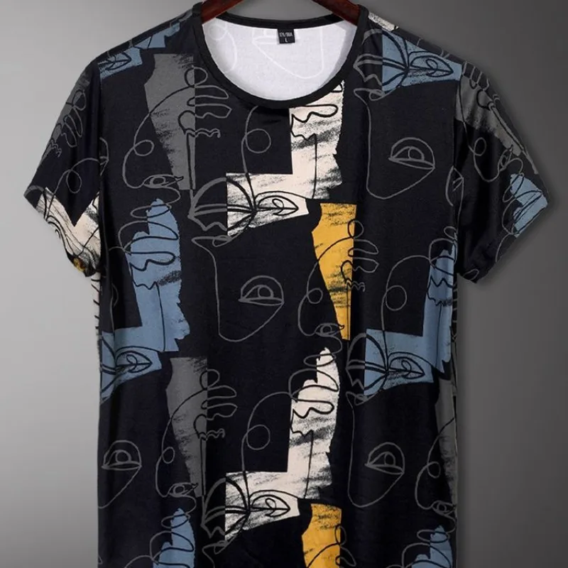 

Spring Summer New Fashion Elegant Round Neck Short Sleeve Printed Tees Casual Versatile Clothing Commuting Simple Men's T-Shirts