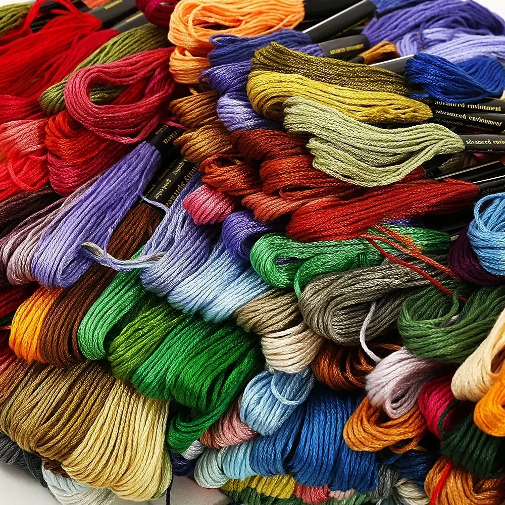 7.5m Multi Colors Cross Stitch Cotton Embroidery Thread Floss Sewing Skeins  UK