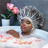 Oversized Large Transparent Shower Cap Reusable Waterproof Oil Baking Bathing Hat for Women Men Thick Long Braids Hair 4