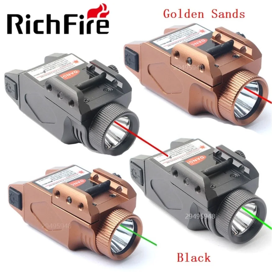

Richfire Tactical Weapon Light 800LM LED Laser Light Combo Pistol Flashlight Sight Magnetic Charging for Picatinny Rail