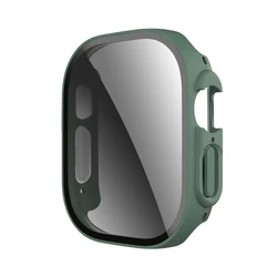 Premium Shockproof Bumper with Tempered Glass Screen Protector for 49mm Ultra 1 2 3 (Amry Green 18)