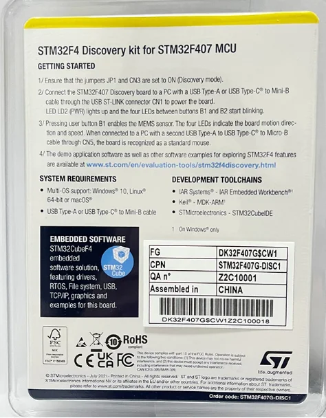 STM32F407G-DISC1 DiscoveryCortex-m4 STM32F4 DISCOVERY Development Board Module 2
