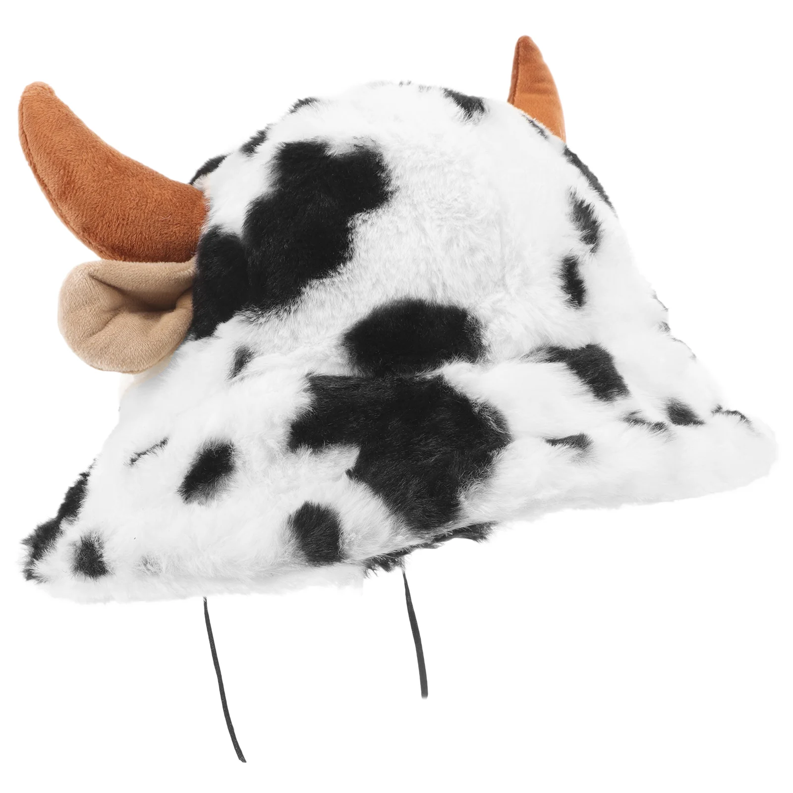 

Horn Bucket Hat Fur Has Plush Fisherman for Women Leopard Print Cow Girls Womens Miss