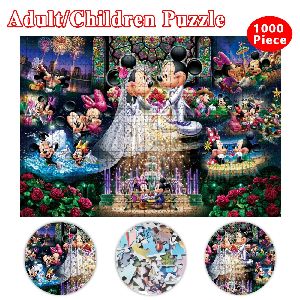 Disney 1000 Piece Jigsaw Puzzle Mickey and Minnie Mouse Creative Diy Jigsaw Puzzle Creativity