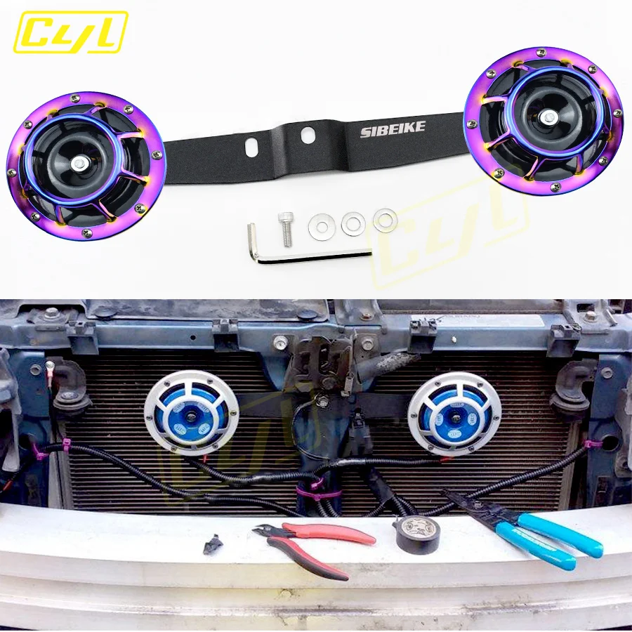 JDM Aluminium Iron Dual Horns Bracket For 2002-2007 Subaru WRX/STI Horn Bracket
